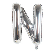 16 inch Letter N - Silver Balloons