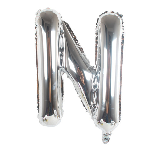 16 inch Letter N - Silver Balloons 16 inch Letter N - Silver Balloons