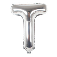 بالون حرف T فضي صغير 16 إنش