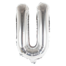بالون حرف U فضي صغير 16 إنش