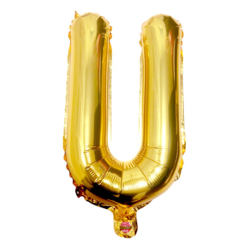 16 inch Letter U - Gold Balloons