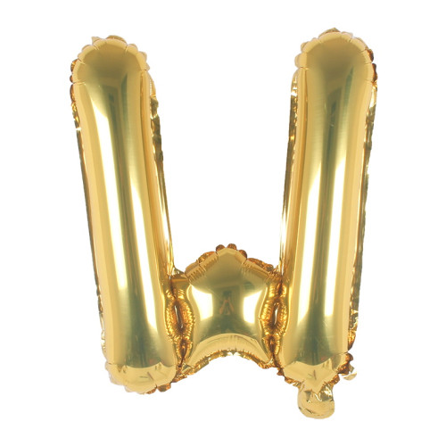 16 inch Letter W - Gold Balloons 16 inch Letter W - Gold Balloons