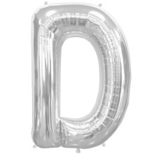 BALLOON 16 inch Letter D - Silver