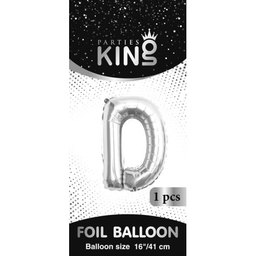 16 inch Letter D - Silver Balloons 16 inch Letter D - Silver Balloons