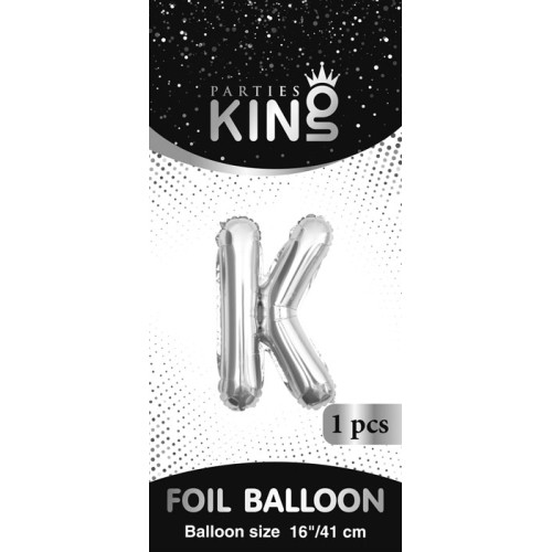 16 inch Letter K - Silver Balloons