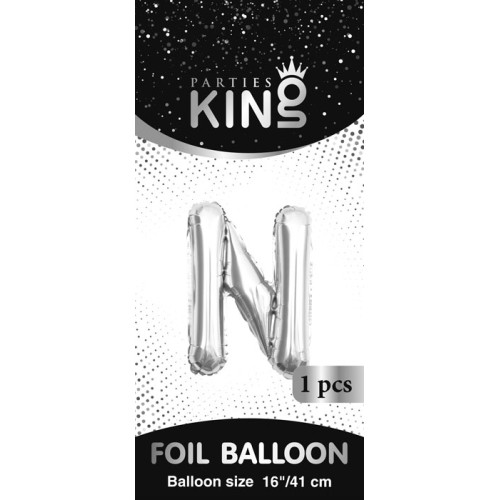 16 inch Letter N - Silver Balloons 16 inch Letter N - Silver Balloons