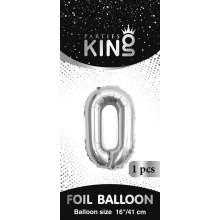 16 inch Letter/Number 0 - Silver Balloons