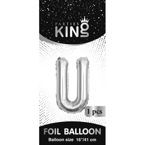 بالون حرف U فضي صغير 16 إنش بالون حرف U فضي صغير 16 إنش