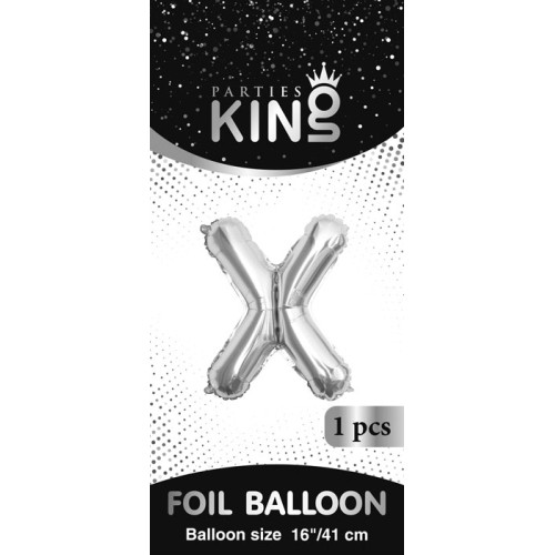 بالون حرف X فضي صغير 16 إنش بالون حرف X فضي صغير 16 إنش