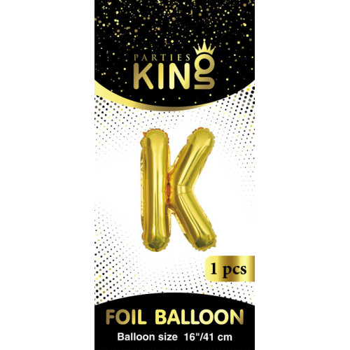 16 inch Letter K - Gold Balloons