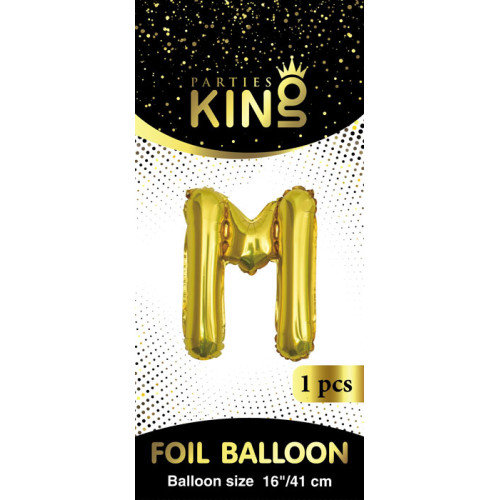 16 inch Letter M - Gold Balloons