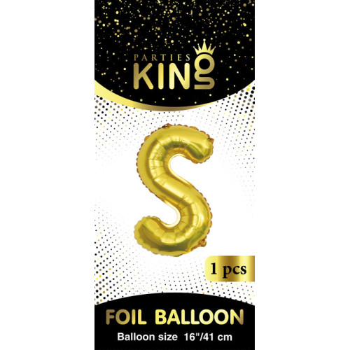 16 inch Letter S - Gold Balloons 16 inch Letter S - Gold Balloons