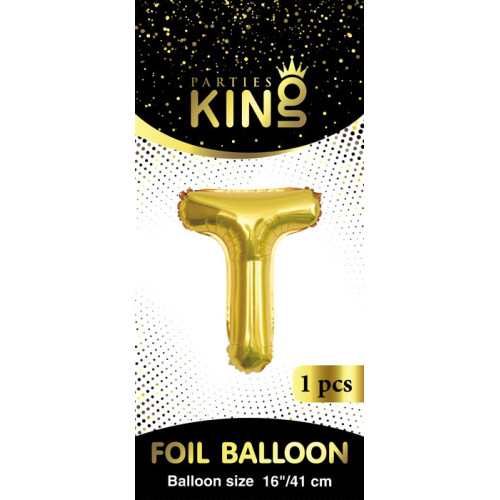 16 inch Letter T - Gold Balloons