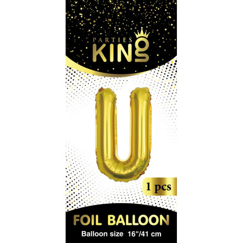 16 inch Letter U - Gold Balloons