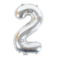 16 inch Number 2 - Silver Balloons