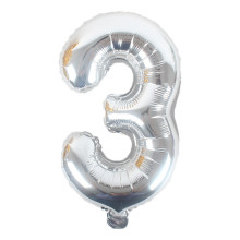 16 inch Number 3 - Silver Balloons