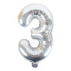 16 inch Number 3 - Silver Balloons