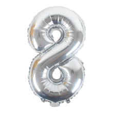 16 inch Number 8 - Silver Balloons