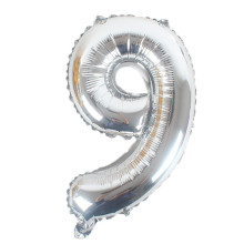 16 inch Number 9 - Silver Balloons