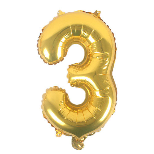 16 inch Number 3 - Gold Balloons 16 inch Number 3 - Gold Balloons
