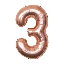 16 inch Number 3 - Rose Gold Balloons