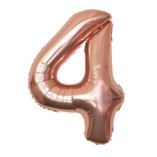 16 inch Number 4 - Rose Gold Balloons 16 inch Number 4 - Rose Gold Balloons