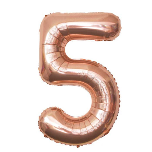 16 inch Number 5 - Rose Gold Balloons