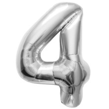 BALLOON 16 inch Number 4 - Silver