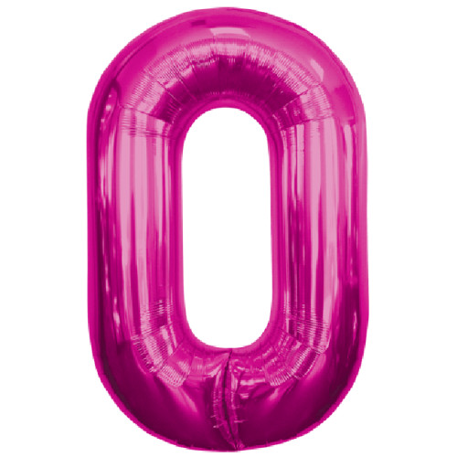 BALLOON 16 inch Number 0 - Magenta BALLOON 16 inch Number 0 - Magenta