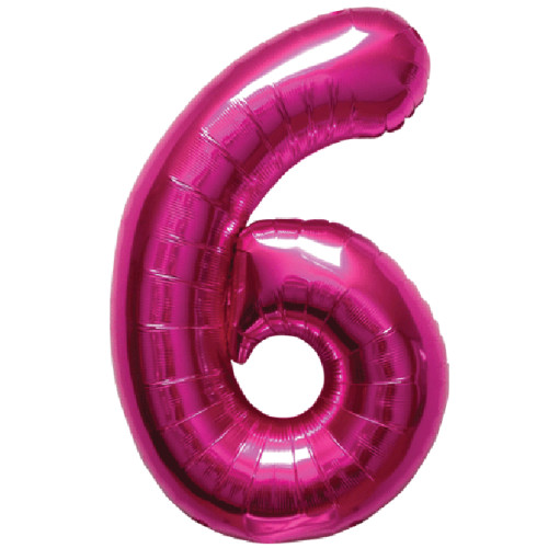 BALLOON 16 inch Number 6 - Magenta BALLOON 16 inch Number 6 - Magenta