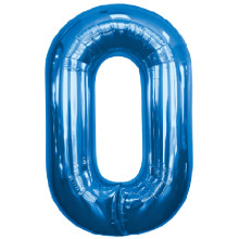 BALLOON 16 inch Number 0 - Blue