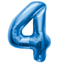 BALLOON 16 inch Number 4 - Blue