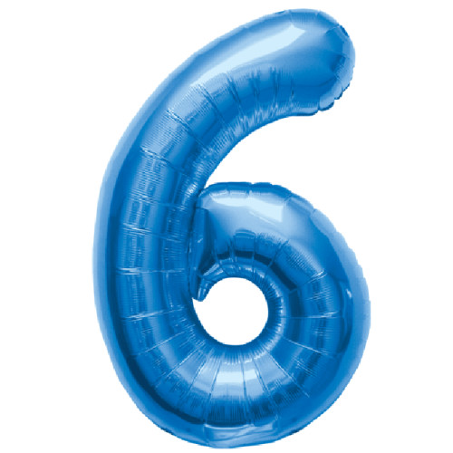 BALLOON 16 inch Number 6 - Blue BALLOON 16 inch Number 6 - Blue