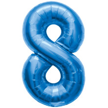BALLOON 16 inch Number 8 - Blue