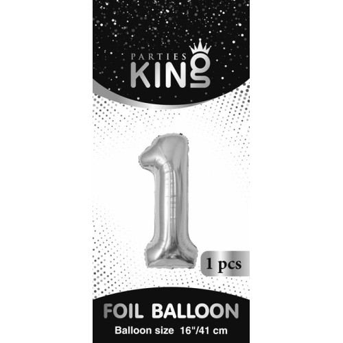 16 inch Number 1 - Silver Balloons