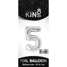 16 inch Number 5 - Silver Balloons