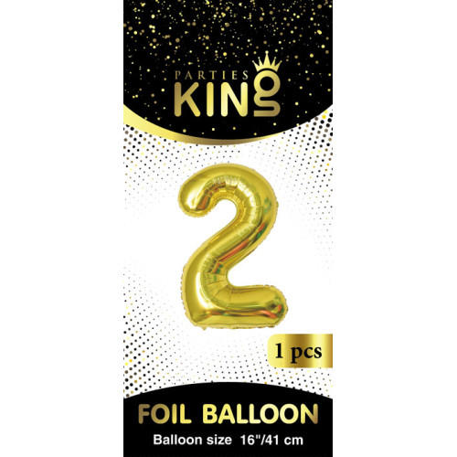 16 inch Number 2 - Gold Balloons 16 inch Number 2 - Gold Balloons