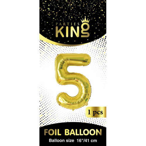 16 inch Number 5 - Gold Balloons 16 inch Number 5 - Gold Balloons