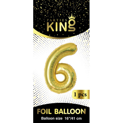 16 inch Number 6 - Gold Balloons 16 inch Number 6 - Gold Balloons