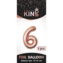 16 inch Number 6 - Rose Gold Balloons 16 inch Number 6 - Rose Gold Balloons
