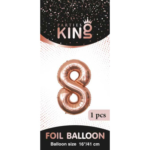16 inch Number 8 - Rose Gold Balloons