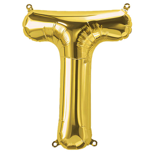 34 inch Gold Letter "T" Foil Balloon