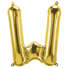 34 inch Gold Letter "W" Foil Balloon