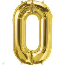 34 inch Gold Number "0" Foil Balloon