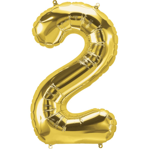 بالون فويل ذهبي رقم 2 - مقاس 34 إنش بالون فويل ذهبي رقم 2 - مقاس 34 إنش