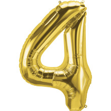 34 inch Gold Number "4" Foil Balloon