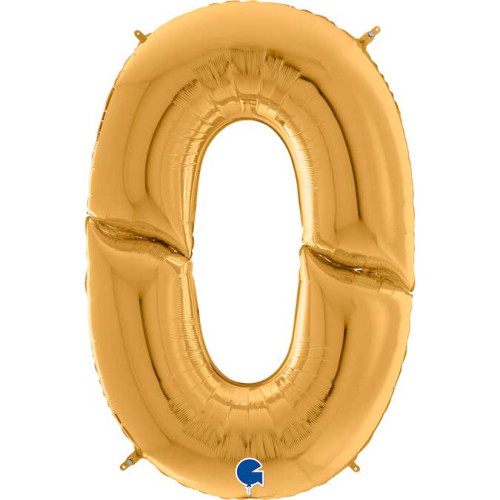 64 inch Number 0 Gold Jumbo Balloon