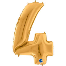 64 inch Number 4 Gold Jumbo Balloon