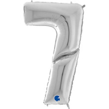 64 inch Number 7 Silver Jumbo Balloon