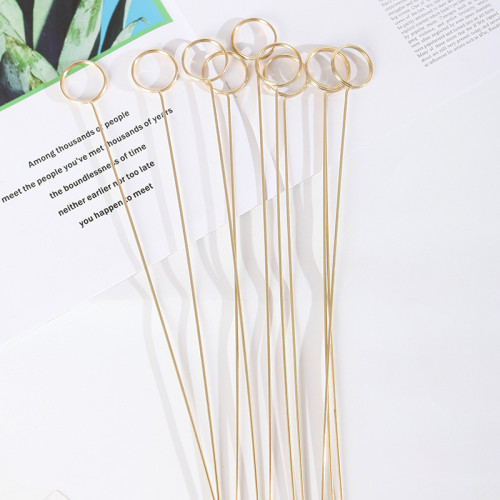 10 Pieces Metal Wire Floral Place Card Holder - Round 10 Pieces Metal Wire Floral Place Card Holder - Round